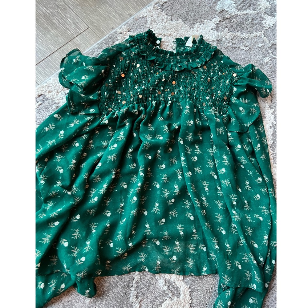 Zara green blouse